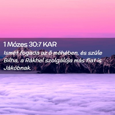 Picture 02 - 1 Mózes 30:7 KAR - Ismét fogada az õ méhében, és szûle Bilha, - Bible Verse Picture