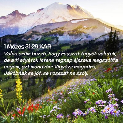 Picture 02 - 1 Mózes 31:29 KAR - Volna erõm hozzá, hogy rosszat tegyek veletek, - Bible Verse Picture