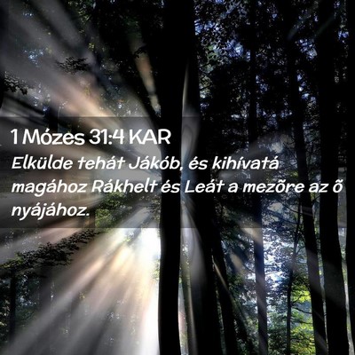 Picture 02 - 1 Mózes 31:4 KAR - Elkülde tehát Jákób, és kihívatá magához - Bible Verse Picture