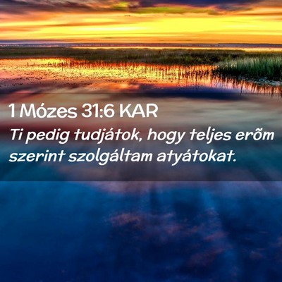 Picture 02 - 1 Mózes 31:6 KAR - Ti pedig tudjátok, hogy teljes erõm szerint - Bible Verse Picture