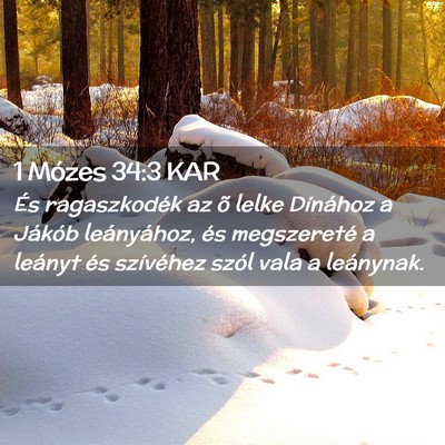 Picture 02 - 1 Mózes 34:3 KAR - És ragaszkodék az õ lelke Dínához a Jákób - Bible Verse Picture