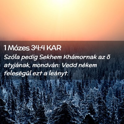 Picture 02 - 1 Mózes 34:4 KAR - Szóla pedig Sekhem Khámornak az õ atyjának, - Bible Verse Picture
