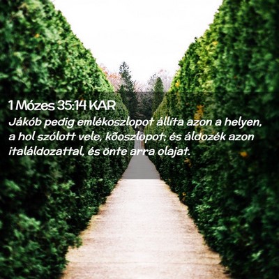 Picture 02 - 1 Mózes 35:14 KAR - Jákób pedig emlékoszlopot állíta azon a - Bible Verse Picture