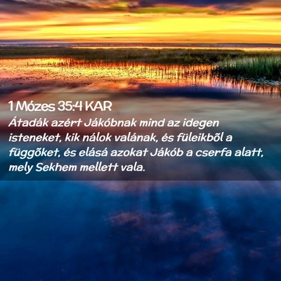 Picture 02 - 1 Mózes 35:4 KAR - Átadák azért Jákóbnak mind az idegen - Bible Verse Picture