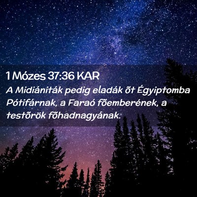 Picture 02 - 1 Mózes 37:36 KAR - A Midiániták pedig eladák õt Égyiptomba - Bible Verse Picture
