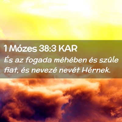 Picture 02 - 1 Mózes 38:3 KAR - És az fogada méhében és szûle fiat, és - Bible Verse Picture