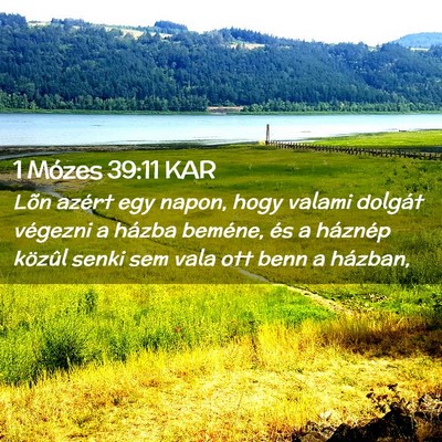 Picture 02 - 1 Mózes 39:11 KAR - Lõn azért egy napon, hogy valami dolgát - Bible Verse Picture
