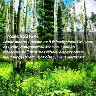 Picture 02 - 1 Mózes 4:23 KAR - Akkor monda Lámekh az õ feleségeinek: Oh Háda - Bible Verse Picture