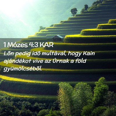 Picture 02 - 1 Mózes 4:3 KAR - Lõn pedig idõ multával, hogy Kain ajándékot - Bible Verse Picture