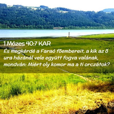 Picture 02 - 1 Mózes 40:7 KAR - És megkérdé a Faraó fõembereit, a kik az õ - Bible Verse Picture