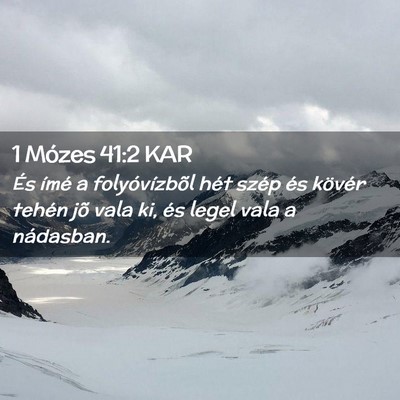Picture 02 - 1 Mózes 41:2 KAR - És ímé a folyóvízbõl hét szép és kövér - Bible Verse Picture