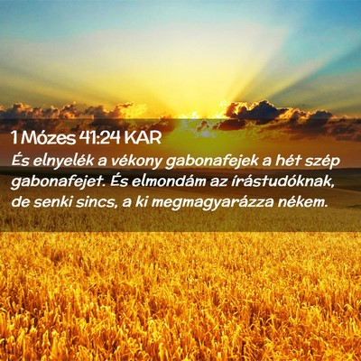 Picture 02 - 1 Mózes 41:24 KAR - És elnyelék a vékony gabonafejek a hét szép - Bible Verse Picture