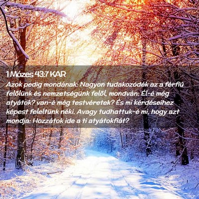 Picture 02 - 1 Mózes 43:7 KAR - Azok pedig mondának: Nagyon tudakozódék az a - Bible Verse Picture