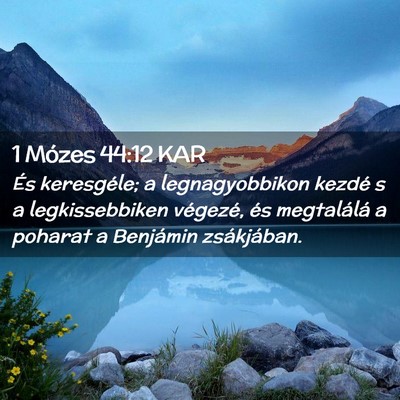 Picture 02 - 1 Mózes 44:12 KAR - És keresgéle; a legnagyobbikon kezdé s a - Bible Verse Picture