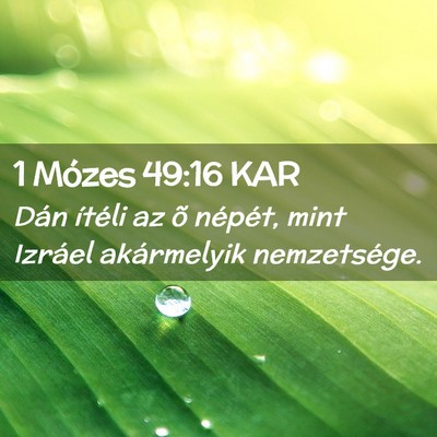 Picture 02 - 1 Mózes 49:16 KAR - Dán ítéli az õ népét, mint Izráel - Bible Verse Picture