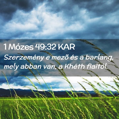 Picture 02 - 1 Mózes 49:32 KAR - Szerzemény e mezõ és a barlang, mely abban - Bible Verse Picture