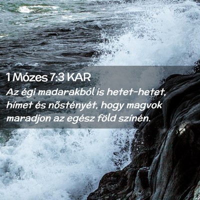 Picture 02 - 1 Mózes 7:3 KAR - Az égi madarakból is hetet-hetet, hímet és - Bible Verse Picture