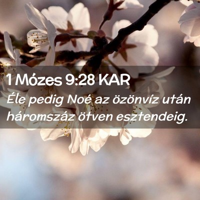 Picture 02 - 1 Mózes 9:28 KAR - Éle pedig Noé az özönvíz után háromszáz - Bible Verse Picture