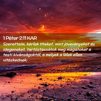 Picture 02 - 1 Péter 2:11 KAR - Szeretteim, kérlek titeket, mint jövevényeket - Bible Verse Picture