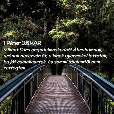Picture 02 - 1 Péter 3:6 KAR - Miként Sára engedelmeskedett Ábrahámnak, - Bible Verse Picture