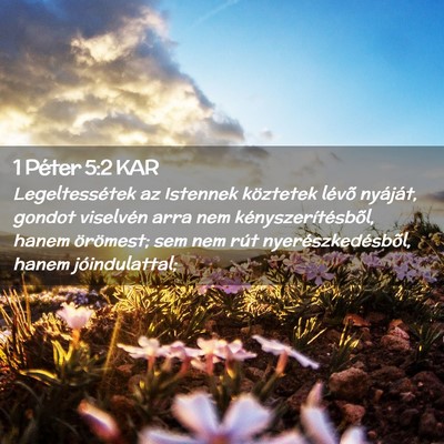 Picture 02 - 1 Péter 5:2 KAR - Legeltessétek az Istennek köztetek lévõ - Bible Verse Picture