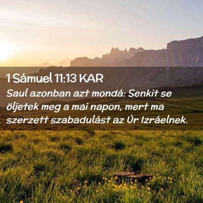 Picture 02 - 1 Sámuel 11:13 KAR - Saul azonban azt mondá: Senkit se öljetek meg a - Bible Verse Picture