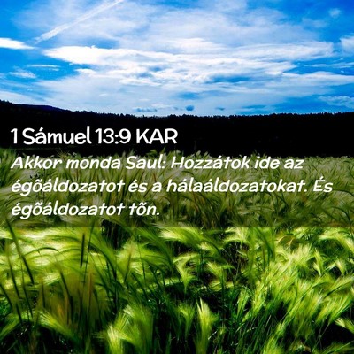 Picture 02 - 1 Sámuel 13:9 KAR - Akkor monda Saul: Hozzátok ide az - Bible Verse Picture