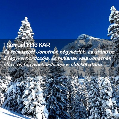 Picture 02 - 1 Sámuel 14:13 KAR - És felmászott Jonathán négykézláb, és - Bible Verse Picture