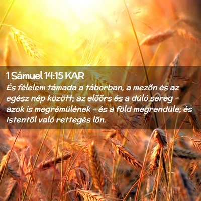 Picture 02 - 1 Sámuel 14:15 KAR - És félelem támada a táborban, a mezõn és az - Bible Verse Picture