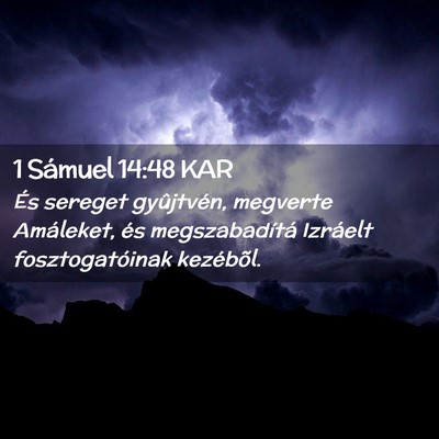 Picture 02 - 1 Sámuel 14:48 KAR - És sereget gyûjtvén, megverte Amáleket, és - Bible Verse Picture