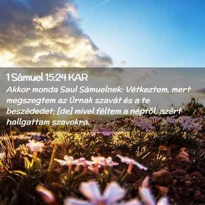 Picture 02 - 1 Sámuel 15:24 KAR - Akkor monda Saul Sámuelnek: Vétkeztem, mert - Bible Verse Picture