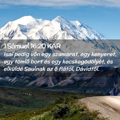 Picture 02 - 1 Sámuel 16:20 KAR - Isai pedig võn egy szamarat, egy kenyeret, egy - Bible Verse Picture