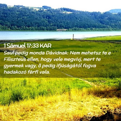 Picture 02 - 1 Sámuel 17:33 KAR - Saul pedig monda Dávidnak: Nem mehetsz te e - Bible Verse Picture