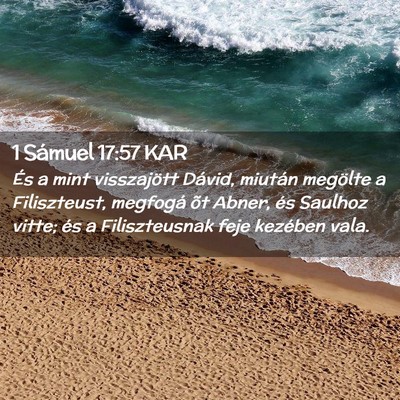 Picture 02 - 1 Sámuel 17:57 KAR - És a mint visszajött Dávid, miután megölte a - Bible Verse Picture