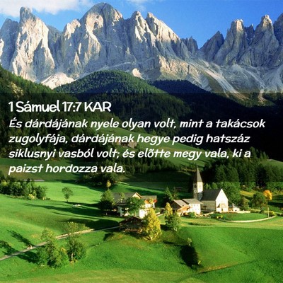 Picture 02 - 1 Sámuel 17:7 KAR - És dárdájának nyele olyan volt, mint a - Bible Verse Picture