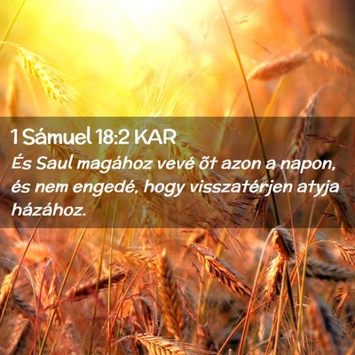 Picture 02 - 1 Sámuel 18:2 KAR - És Saul magához vevé õt azon a napon, és nem - Bible Verse Picture