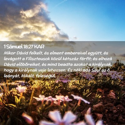 Picture 02 - 1 Sámuel 18:27 KAR - Mikor Dávid felkelt, és elment embereivel - Bible Verse Picture