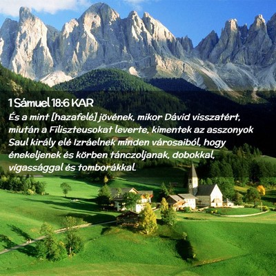 Picture 02 - 1 Sámuel 18:6 KAR - És a mint [hazafelé] jövének, mikor Dávid - Bible Verse Picture