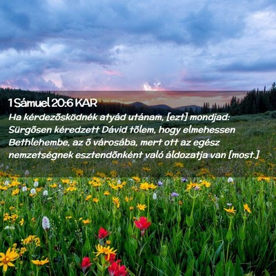 Picture 02 - 1 Sámuel 20:6 KAR - Ha kérdezõsködnék atyád utánam, [ezt] - Bible Verse Picture