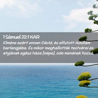 Picture 02 - 1 Sámuel 22:1 KAR - Elméne azért onnan Dávid, és elfutott - Bible Verse Picture