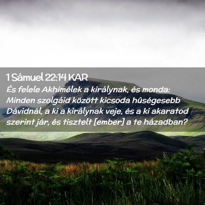 Picture 02 - 1 Sámuel 22:14 KAR - És felele Akhimélek a királynak, és monda: - Bible Verse Picture