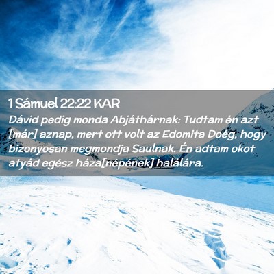 Picture 02 - 1 Sámuel 22:22 KAR - Dávid pedig monda Abjáthárnak: Tudtam én azt - Bible Verse Picture