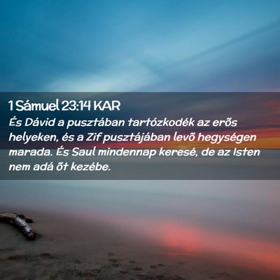 Picture 02 - 1 Sámuel 23:14 KAR - És Dávid a pusztában tartózkodék az erõs - Bible Verse Picture