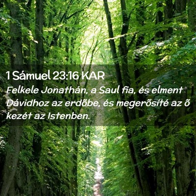 Picture 02 - 1 Sámuel 23:16 KAR - Felkele Jonathán, a Saul fia, és elment - Bible Verse Picture