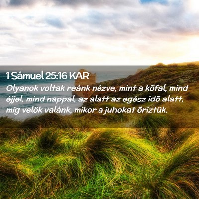 Picture 02 - 1 Sámuel 25:16 KAR - Olyanok voltak reánk nézve, mint a kõfal, mind - Bible Verse Picture