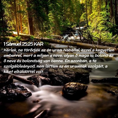 Picture 02 - 1 Sámuel 25:25 KAR - Kérlek, ne törõdjék az én uram Nábállal, - Bible Verse Picture