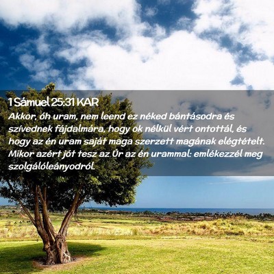 Picture 02 - 1 Sámuel 25:31 KAR - Akkor, óh uram, nem leend ez néked bántásodra - Bible Verse Picture