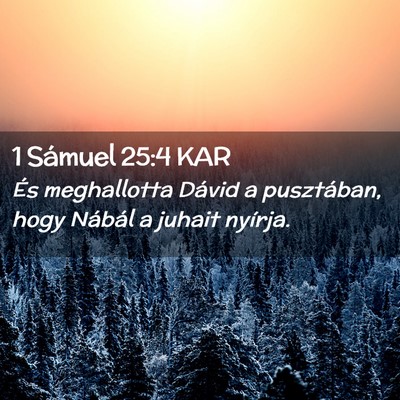 Picture 02 - 1 Sámuel 25:4 KAR - És meghallotta Dávid a pusztában, hogy Nábál - Bible Verse Picture