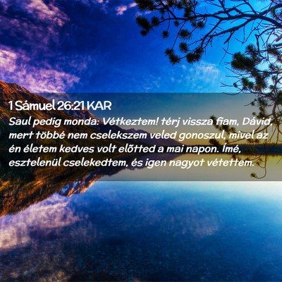 Picture 02 - 1 Sámuel 26:21 KAR - Saul pedig monda: Vétkeztem! térj vissza fiam, - Bible Verse Picture