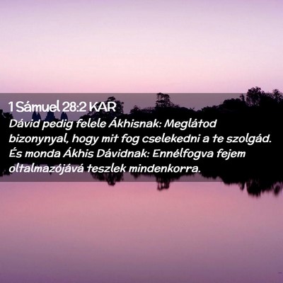 Picture 02 - 1 Sámuel 28:2 KAR - Dávid pedig felele Ákhisnak: Meglátod - Bible Verse Picture